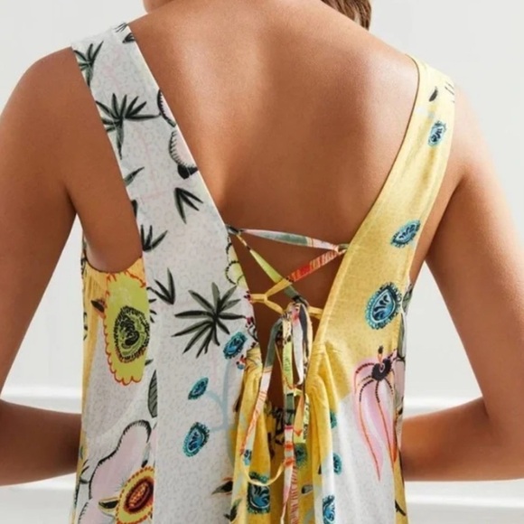 Anthropologie Margaux Sleep Dress  Large NWT Floral adjustable Ruffle V Neck - Picture 4 of 15